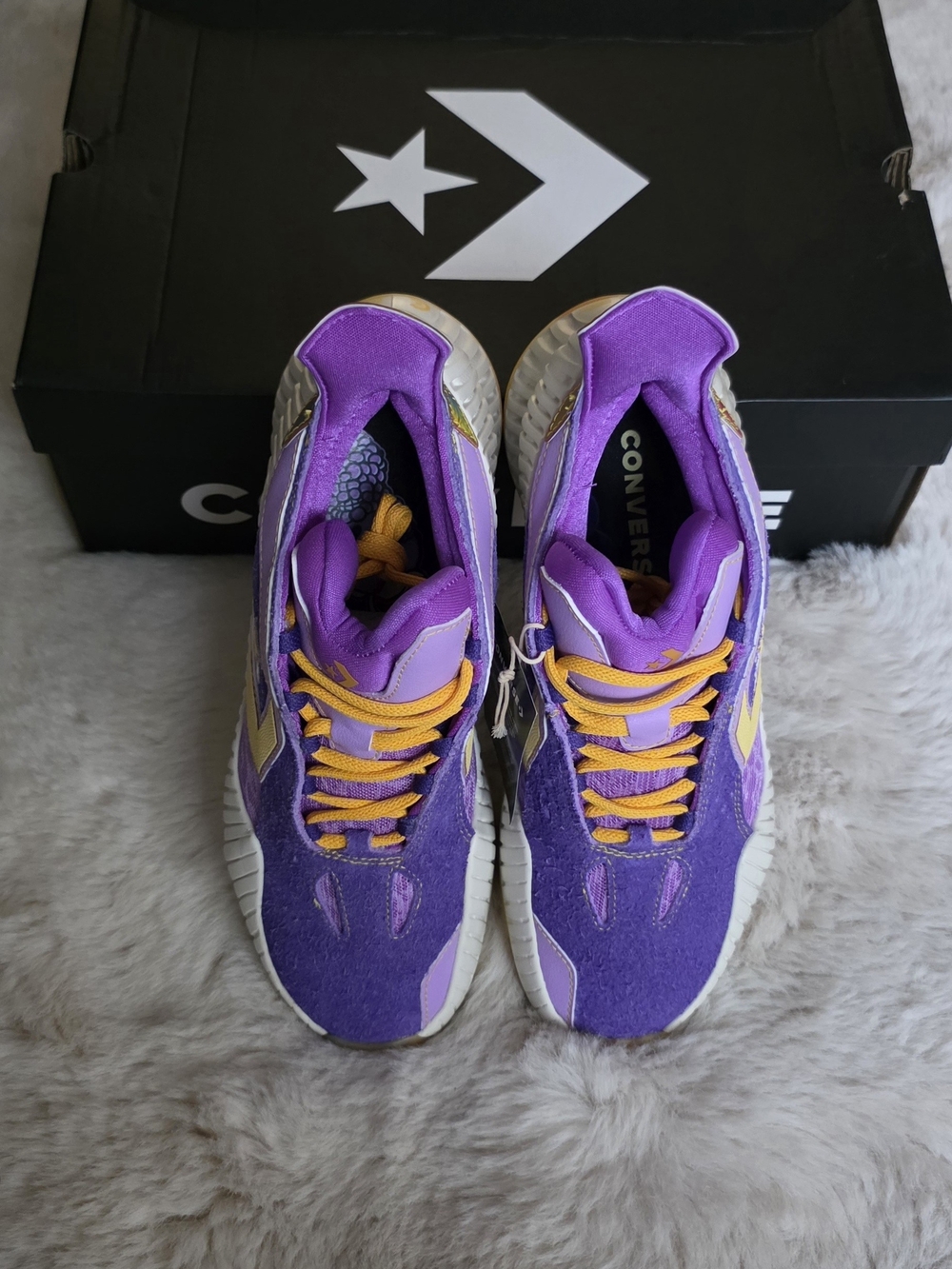 Converse Men's Purple Athletic Sneakers with Yellow Accents